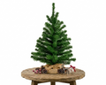 Naturel - Petit sapin artificiel 60 cm, posé sur un tabouret en bois, avec pommes de pin