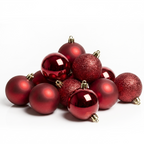 Rouge - 10 boules de Noël 6 cm (Incassable), hors emballage, présentées en groupe