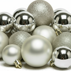 Pearl - 30 boules de Noël Mix (Incassable), en gros plan
