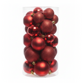 Rouge - 30 boules de Noël Mix (Incassable), dans son emballage transparent