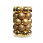 Doré - 34 boules de Noël 8 cm (Incassable), dans son emballage transparent