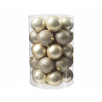 Pearl - 34 boules de Noël 8 cm (Incassable), dans son emballage transparent