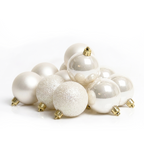 Pearl - 34 boules de Noël 8 cm (Incassable), hors emballage, présentées en groupe