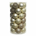 Pearl - 37 boules de Noël 6 cm (Incassable), dans son emballage transparent