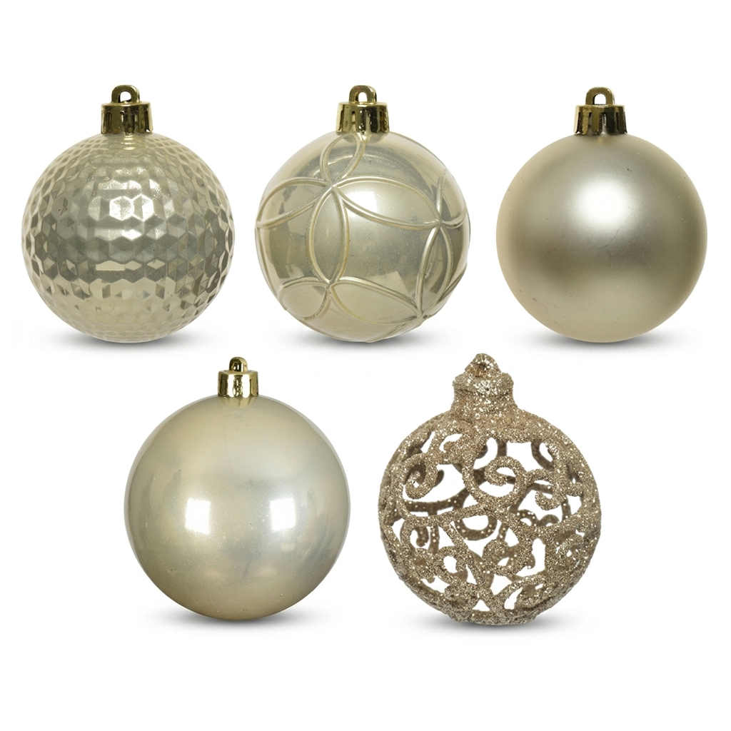 Pearl - 37 boules de Noël 6 cm (Incassable), hors emballage, chaque finition visible