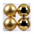 Goud - 4 kerstballen 10 cm (Onbreekbaar), in de doorzichtige verpakking