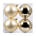 Pearl - 4 boules de Noël 10 cm (Incassable), dans son emballage transparent