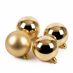 Goud - 4 kerstballen 10 cm (Onbreekbaar), buiten de verpakking, samen getoond