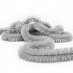 Argent - Guirlande de Noël classique 2,70 m, enroulée sur fond blanc