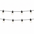 LED-prikkabel met peertjes op zwarte kabel, twee strengen op een witte achtergrond