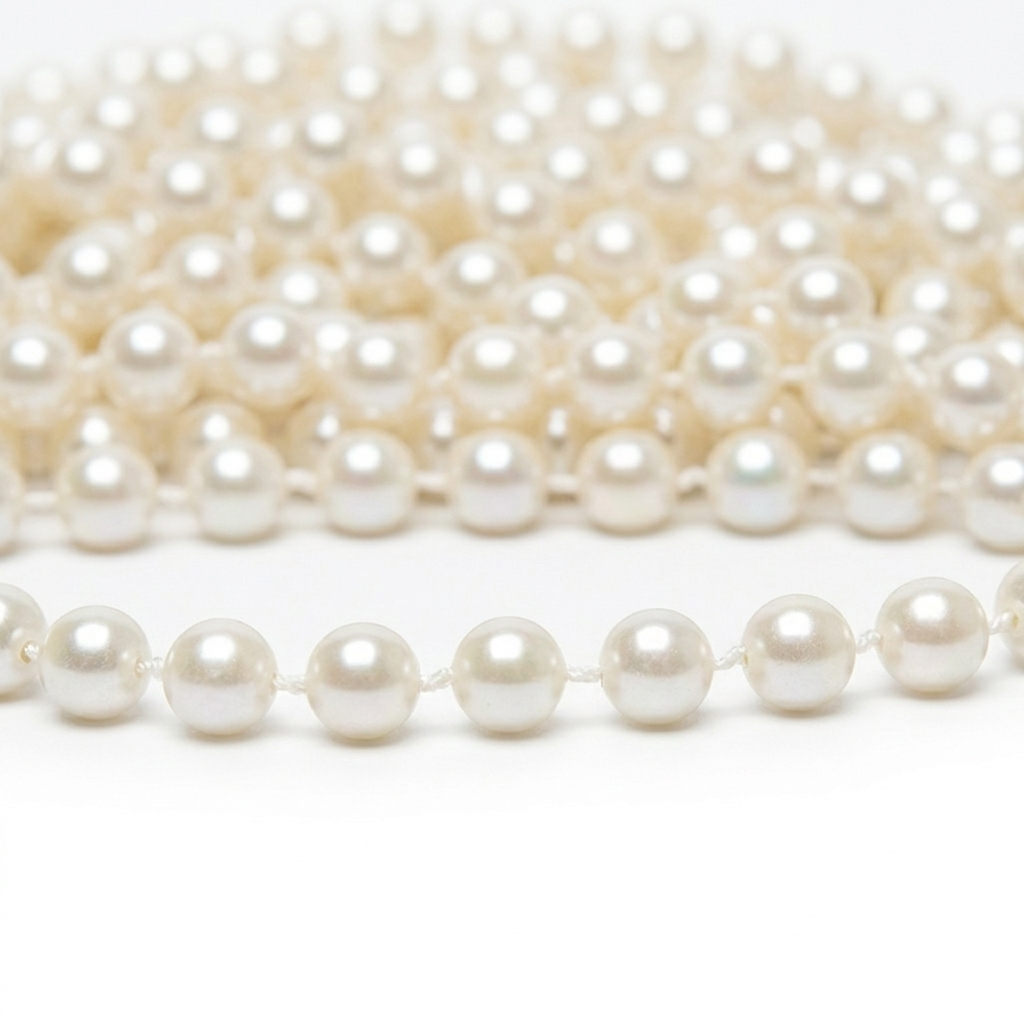 Pearl - Kerstslinger met parels 10 m, van dichtbij
