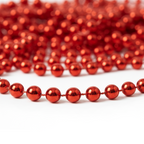 Rouge - Guirlande de Noël en perles 10 m, en gros plan